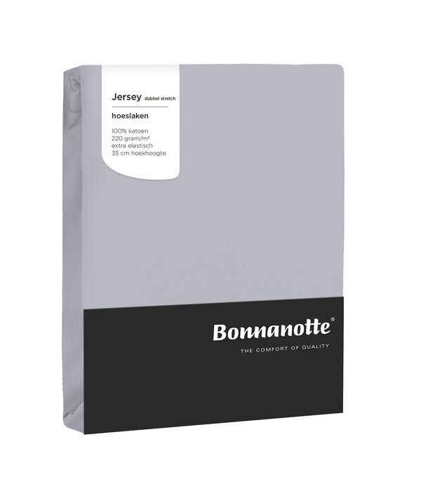 Bonnanotte lichtgrijze strijkvrij jersey hoeslakens double (dubbel)