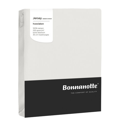Bonnanotte offwhite strijkvrij jersey hoeslakens double (dubbel), vanaf