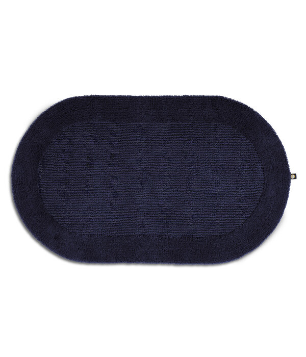 Rhomtuft donkerblauwe ovale badmat 60x100 cm, Exquisit marine