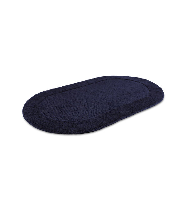 Rhomtuft donkerblauwe ovale badmat 60x100 cm, Exquisit marine
