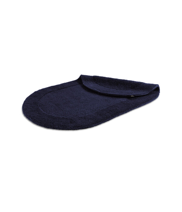 Rhomtuft donkerblauwe ovale badmat 60x100 cm, Exquisit marine