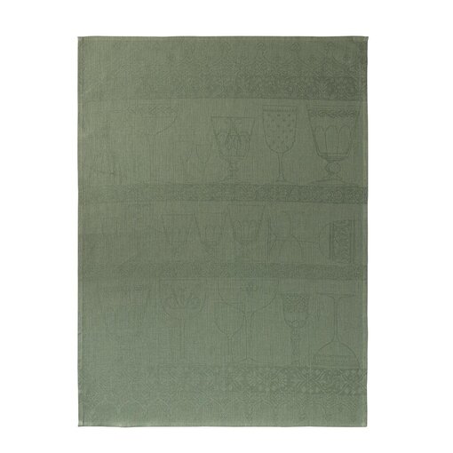 Le Jacquard Français groen, 100% linnen glazendoek Cristal green