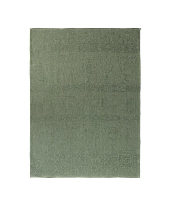 Le Jacquard Français groene, 100% linnen glazendoek Cristal green