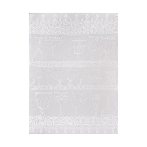 Le Jacquard Français 100% Linnen glazendoek Cristal blanc - white