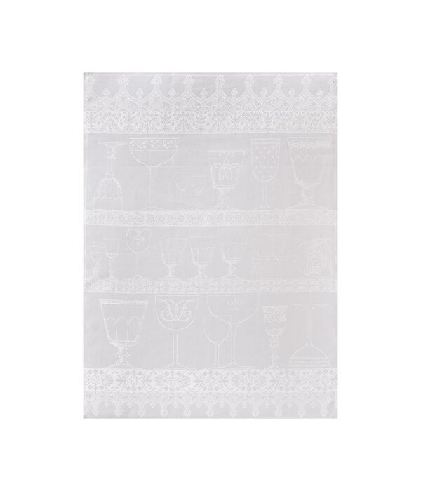 Le Jacquard Français 100% Linnen glazendoek Cristal blanc - white