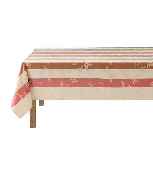 Le Jacquard Français tafellinnen  Bal des papillons pink, 100% katoen