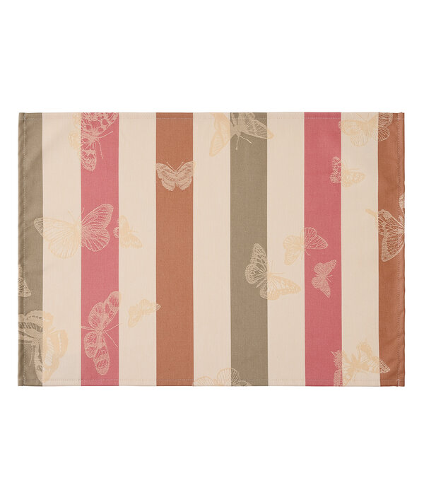 Le Jacquard Français tafellinnen  Bal des papillons pink, 100% katoen