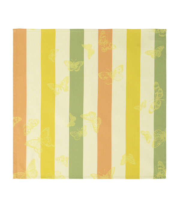 Le Jacquard Français tafellinnen Bal des papillons yellow, 100% katoen