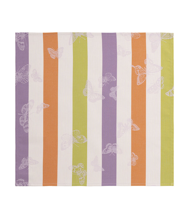Le Jacquard Français tafellinnen Bal des papillons purple, 100% katoen
