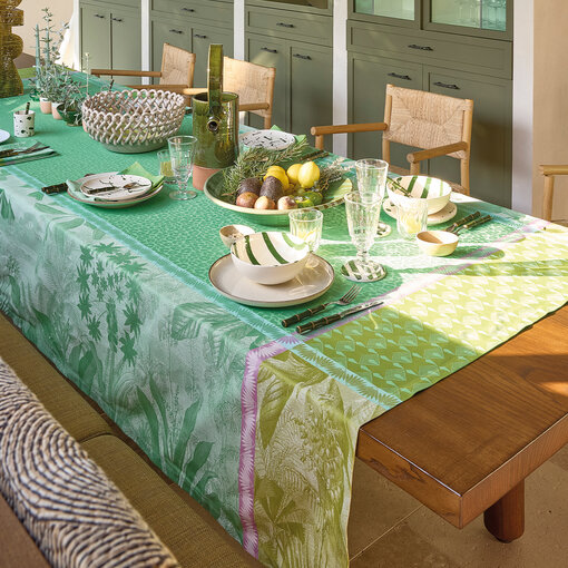 Le Jacquard Français tafellinnen Sinharâja green, 100% katoen, vanaf