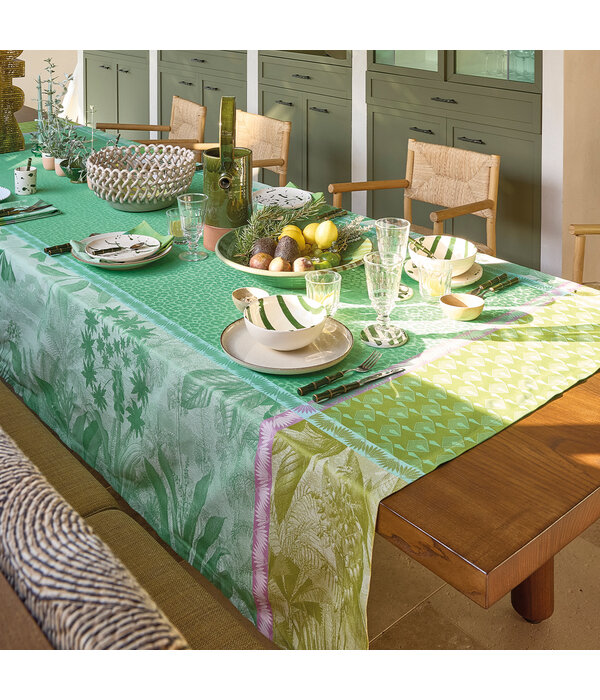 Le Jacquard Français tafellinnen Sinharâja green, 100% katoen