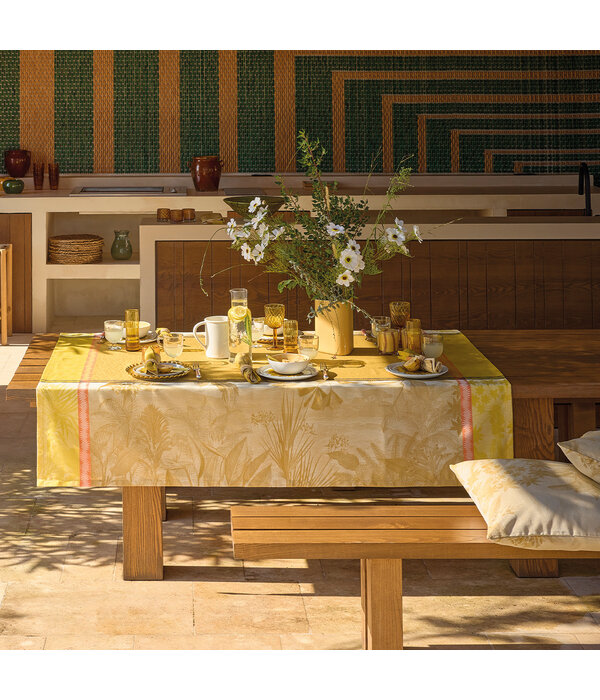 Le Jacquard Français tafellinnen Sinharaja yellow, 100% katoen