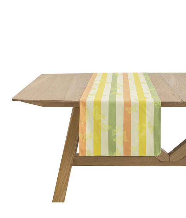 Le Jacquard Français gecoat tafellinnen Bal des papillons yellow, 100% katoen