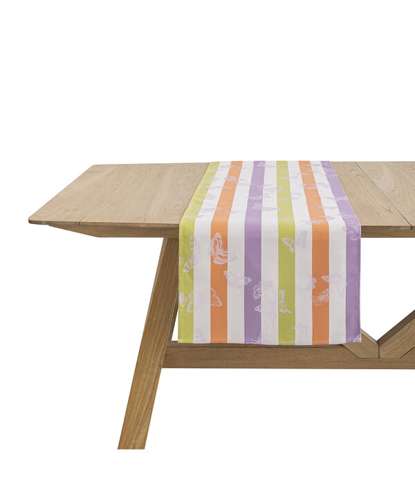 Le Jacquard Français gecoat tafellinnen Bal des papillons purple, 100% katoen