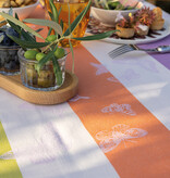 Le Jacquard Français gecoat tafellinnen Bal des papillons purple, 100% katoen