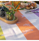 Le Jacquard Français gecoat tafellinnen Bal des papillons purple, 100% katoen