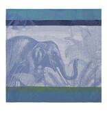 Le Jacquard Français gecoat tafellinnen Sinharaja blue, 100% katoen