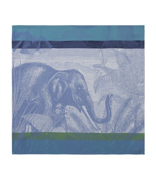 Le Jacquard Français gecoat tafellinnen Sinharaja blue, 100% katoen