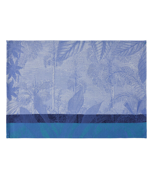 Le Jacquard Français gecoat tafellinnen Sinharaja blue, 100% katoen