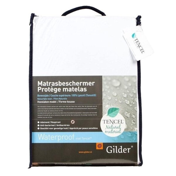 matrasbeschermer met Tencel voor topmatras met 1 split, koel, waterdicht en ademend