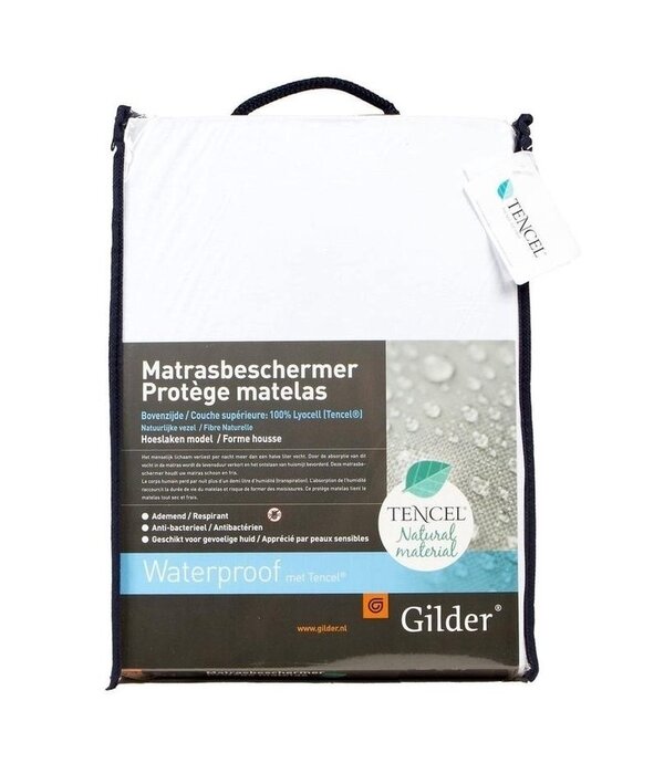 Gilder matrasbeschermer met Tencel voor topmatras met 1 split, koel, waterdicht en ademend