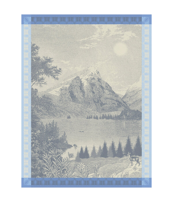 Le Jacquard Français theedoek Altitude gentiane blue