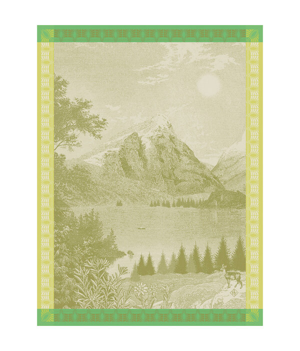 Le Jacquard Français theedoek Altitude sapin green