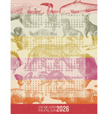 Le Jacquard Français theedoek Calendrier 2026 red