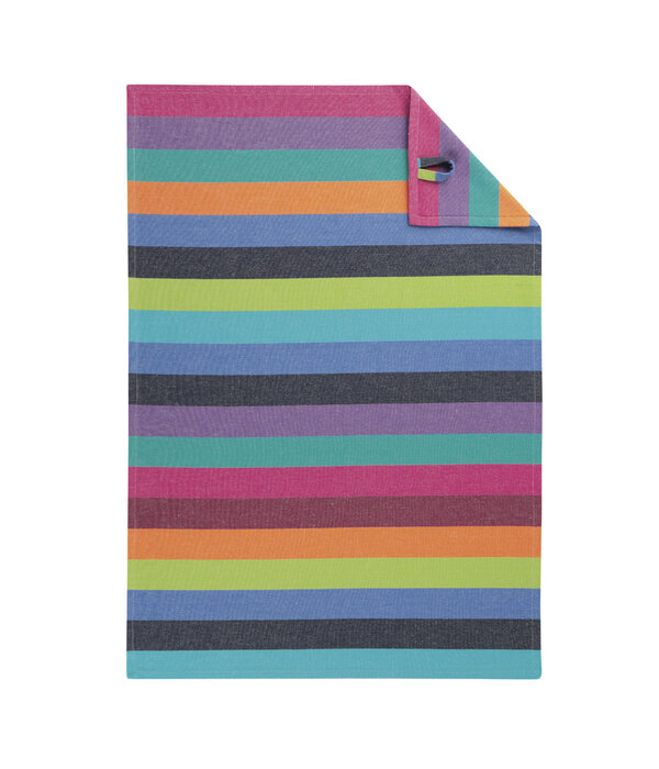 Cawö theedoek katoen Cuisine Lifestyle Blockstreifen 7058 multicolor donker (84), 50x70 cm