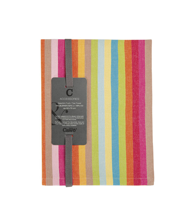 Cawö theedoek katoen Cuisine Lifestyle streifen 7008 multicolor (25), 50x70 cm