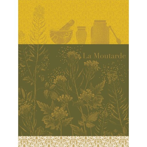 Le Jacquard Français theedoek Moutarde en Fleurs yellow
