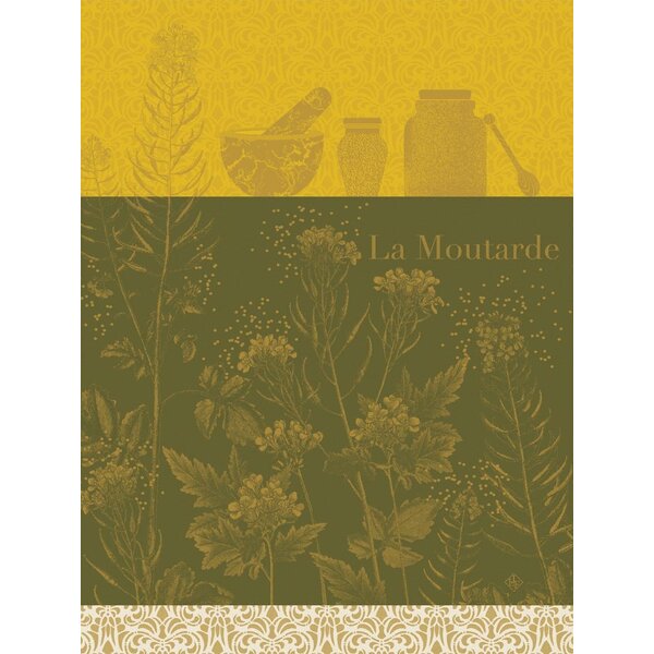 theedoek Moutarde en Fleurs yellow