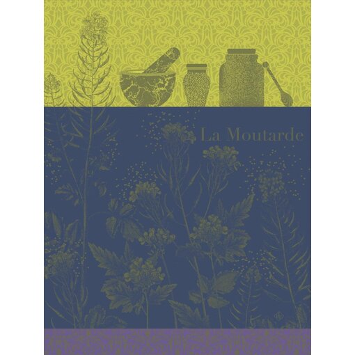 Le Jacquard Français theedoek Moutarde en Fleurs green