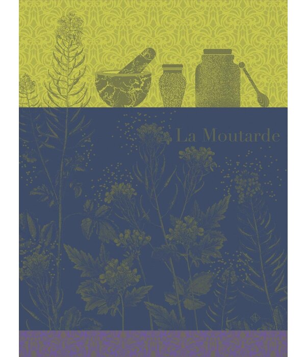 Le Jacquard Français theedoek Moutarde en Fleurs green