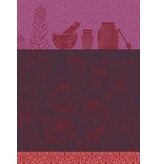 Le Jacquard Français theedoek Moutarde en Fleurs purple