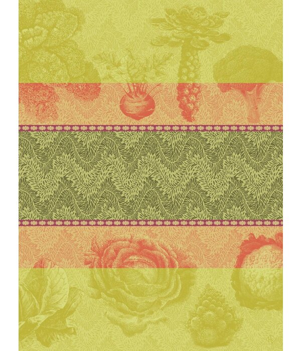 Le Jacquard Français theedoek Jardin des Choux green