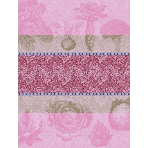 Le Jacquard Français theedoek Jardin des Choux pink