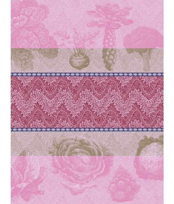 Le Jacquard Français theedoek Jardin des Choux pink