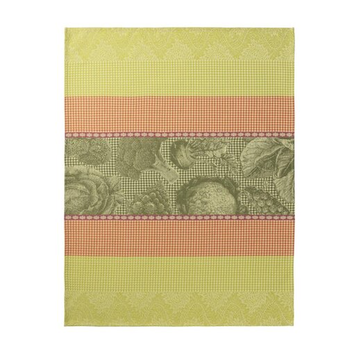 Le Jacquard Français wafel keukenhanddoek Jardin des Choux green