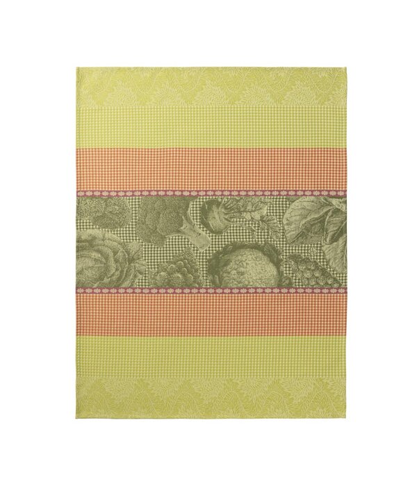 Le Jacquard Français wafel keukenhanddoek Jardin des Choux green