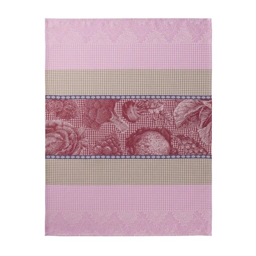 Le Jacquard Français wafel keukenhanddoek Jardin des Choux pink
