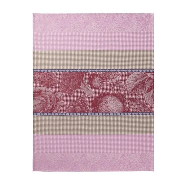 wafel keukenhanddoek Jardin des Choux pink