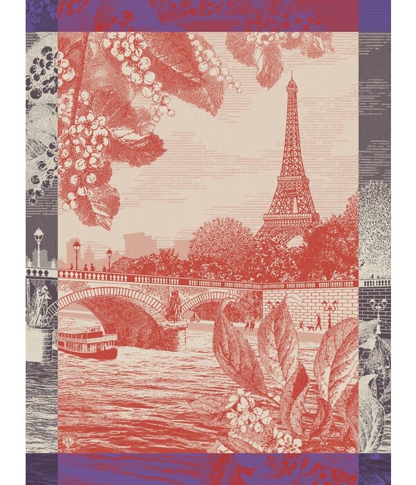 Le Jacquard Français theedoek Paris sur Seine red