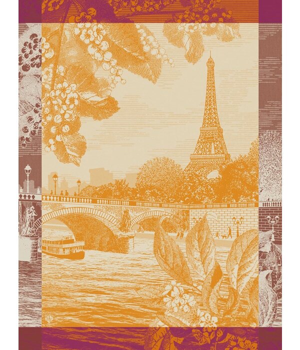 Le Jacquard Français theedoek Paris sur Seine orange