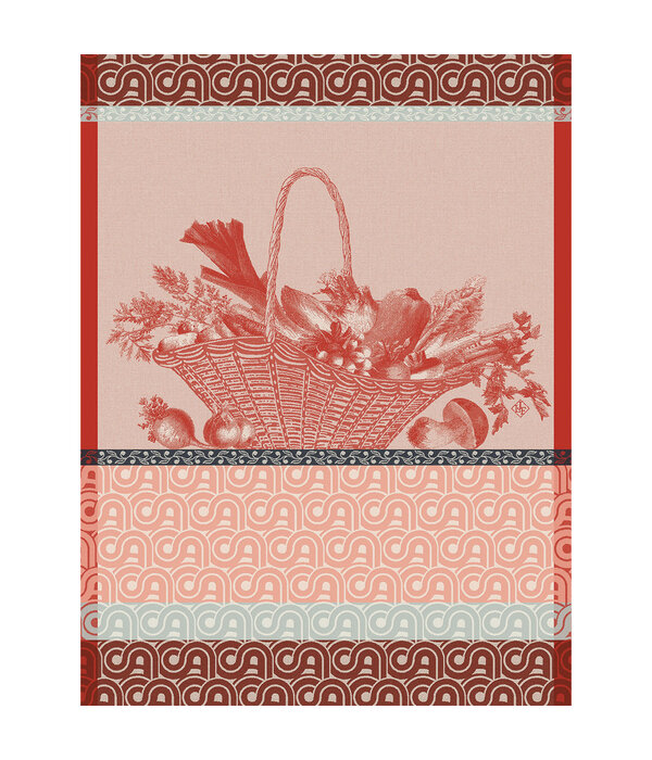 Le Jacquard Français theedoek Potager d'hiver red