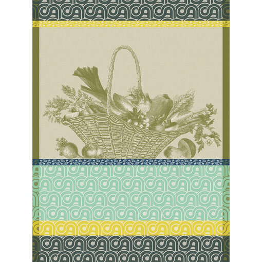 Le Jacquard Français theedoek Potager d'hiver green