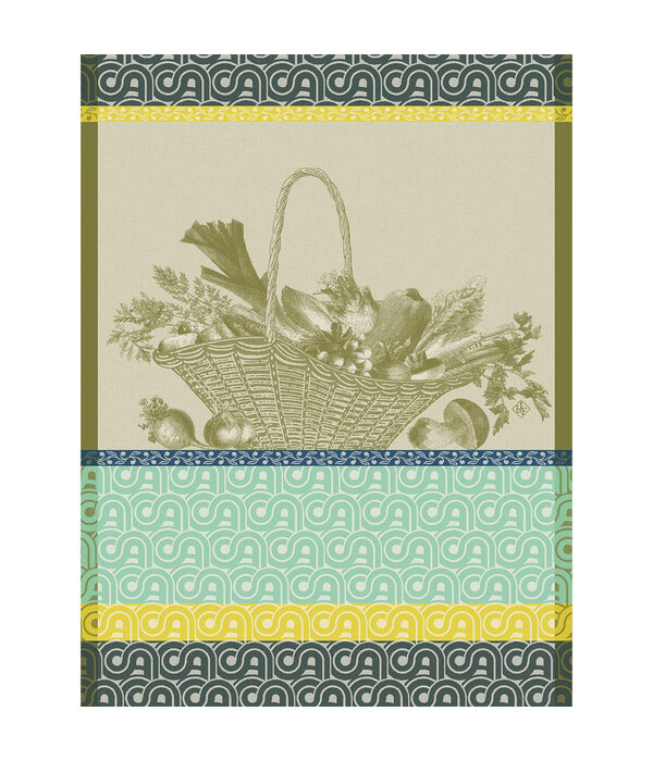 Le Jacquard Français theedoek Potager d'hiver green