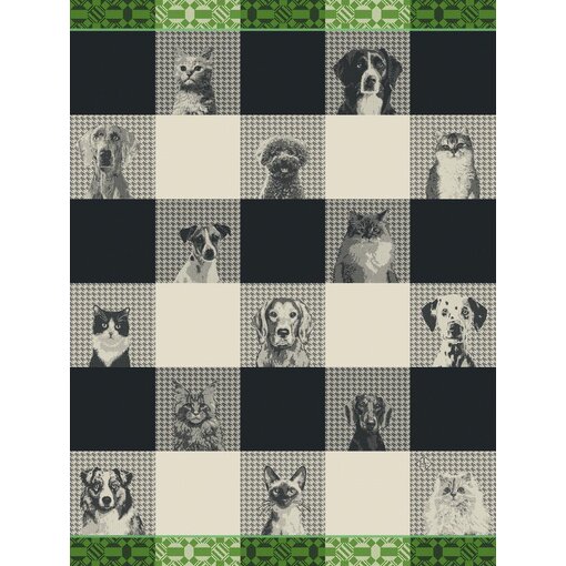 Le Jacquard Français theedoek Truffes black