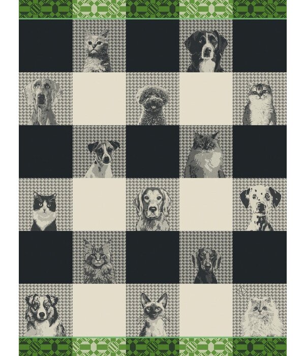 Le Jacquard Français theedoek Truffes black