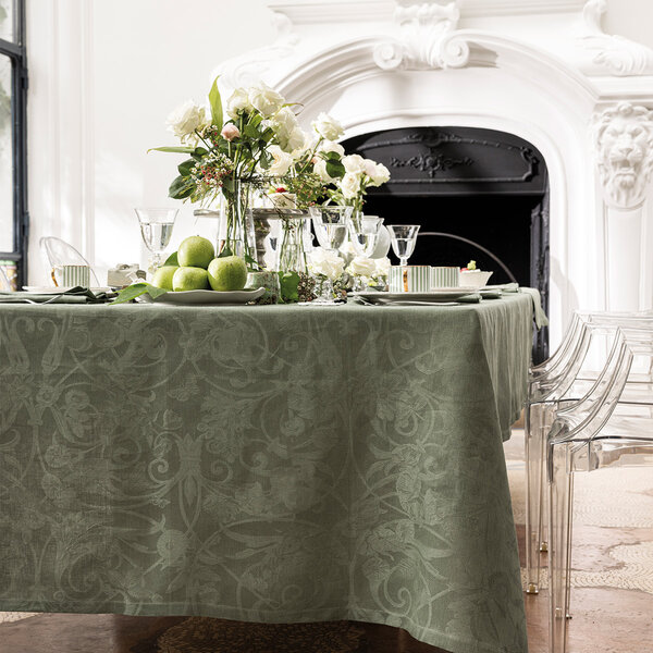 Tivoli green tafellinnen, 100% gekamd linnen